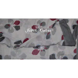 CLASSIC FLORAL SCARF grey - NURAAH