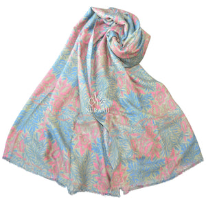 CONTRAST LEAF PRINT SCARF - NURAAH