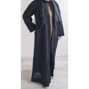 CORDUROY WINTER ABAYA BLACK - NURAAH