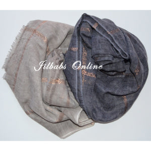 COTTON SCARF WITH BRONZE LUREX THREAD light mocha - NURAAH