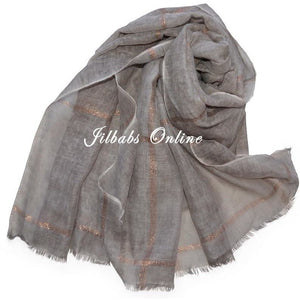 COTTON SCARF WITH BRONZE LUREX THREAD light mocha - NURAAH