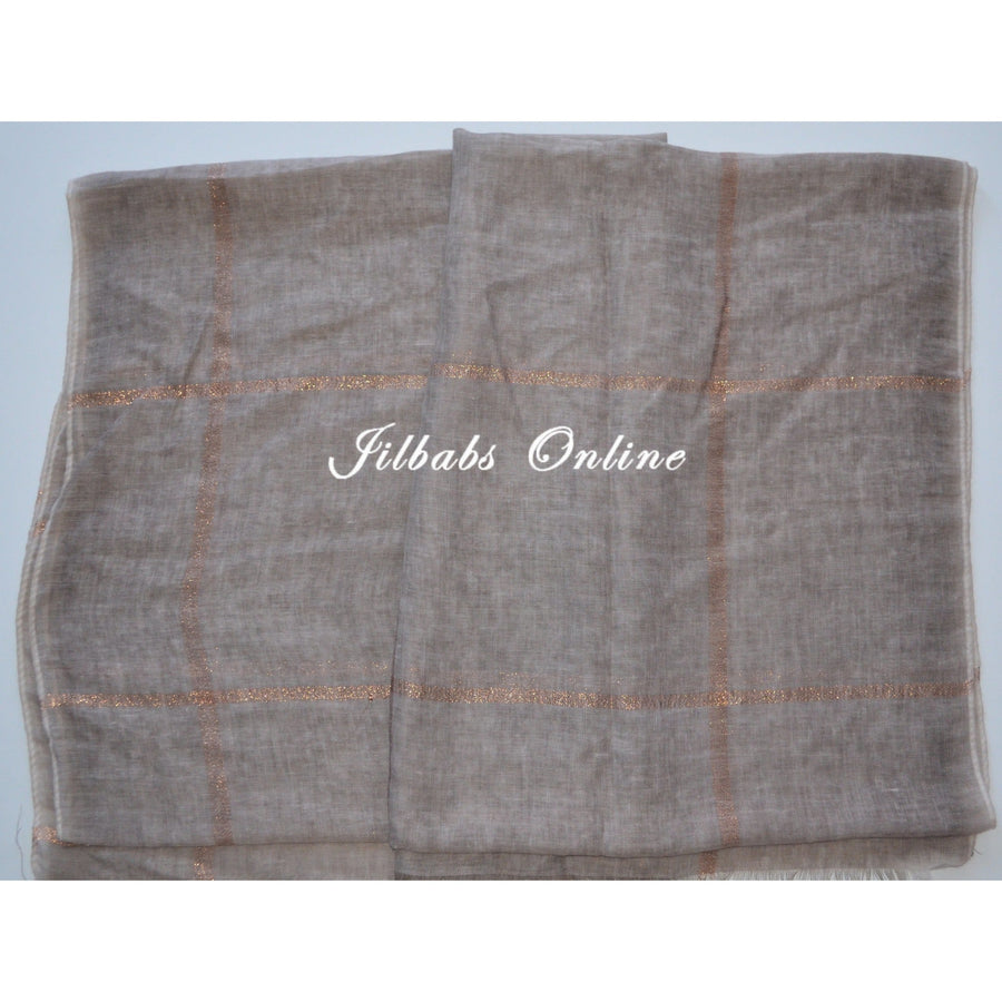 COTTON SCARF WITH BRONZE LUREX THREAD light mocha - NURAAH