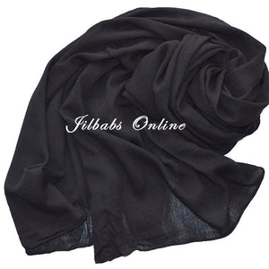 CRINKLE RAYON HIJAB black - NURAAH