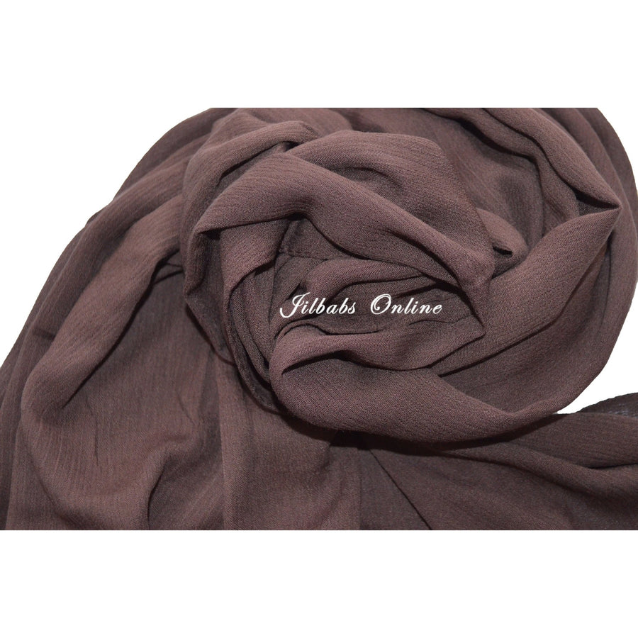 CRINKLE RAYON HIJAB coffee brown - NURAAH