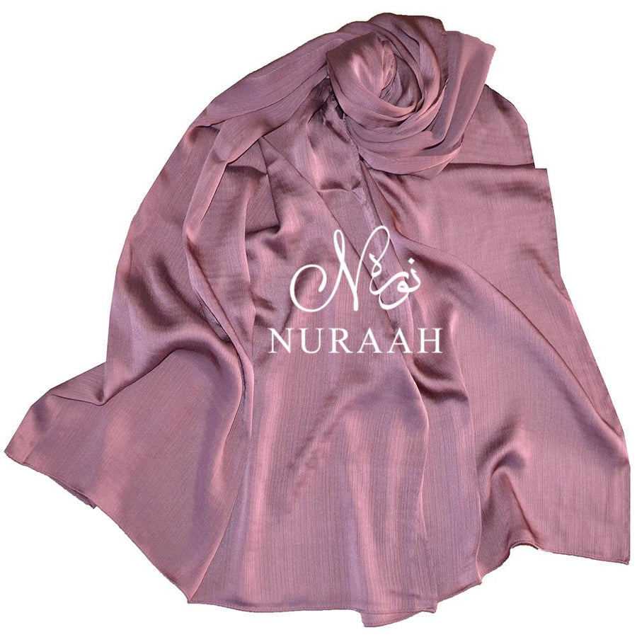 CRINKLE SATIN SCARF DUSTY PINK - NURAAH