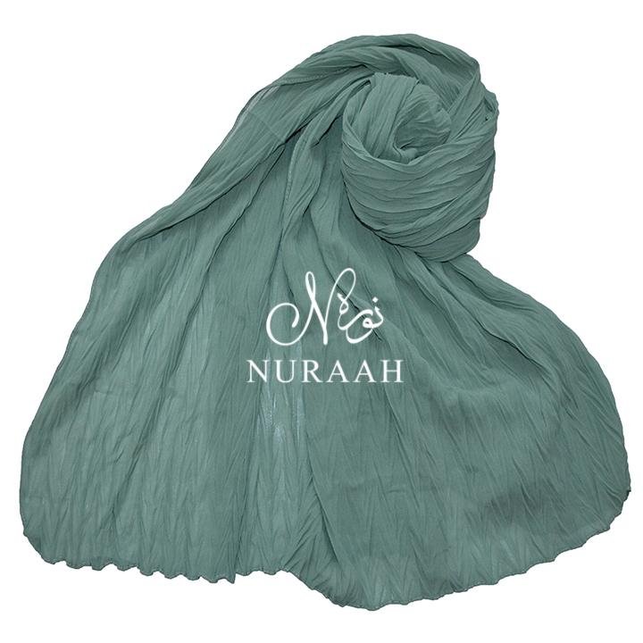 CRUMPLED CHIFFON SCARF FERN - NURAAH