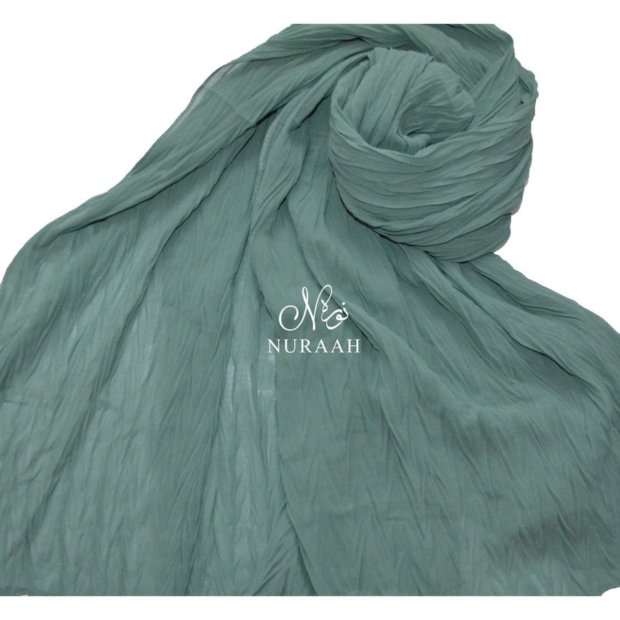 CRUMPLED CHIFFON SCARF FERN - NURAAH