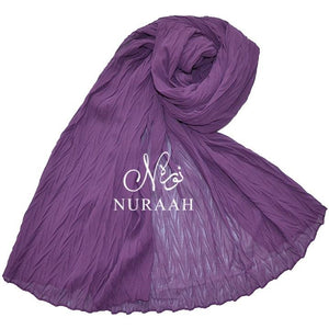 CRUMPLED CHIFFON SCARF PURPLE - NURAAH