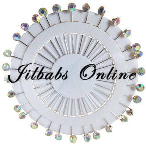 CRYSTAL AB DIAMANTE HIJAB PIN WHEEL 30 PINS - NURAAH