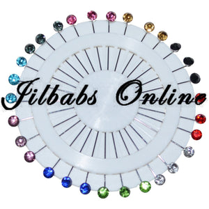 CRYSTAL DIAMANTE HIJAB PIN WHEEL (multi colour) 30 pins - NURAAH