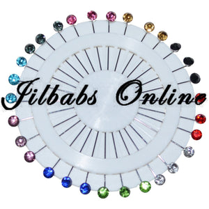 CRYSTAL DIAMANTE HIJAB PIN WHEEL (multi colour) 30 pins - NURAAH