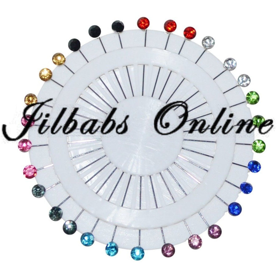 CRYSTAL DIAMANTE HIJAB PIN WHEEL (multi colour) 30 pins - NURAAH