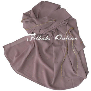 DIAMANTE CHIFFON SCARF dusky pink - NURAAH