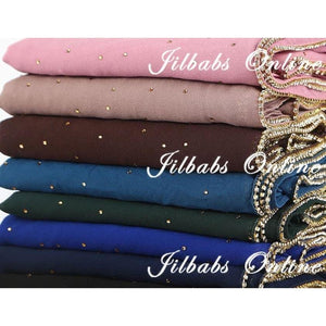 DIAMANTE CHIFFON SCARF petrol blue - NURAAH