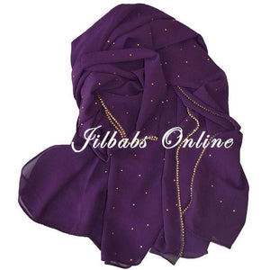 DIAMANTE CHIFFON SCARF purple - NURAAH