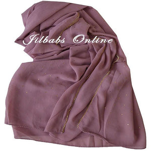 DIAMANTE CHIFFON SCARF rose - NURAAH