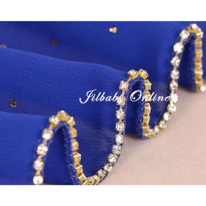 DIAMANTE CHIFFON SCARF royal blue - NURAAH