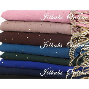 DIAMANTE CHIFFON SCARF sand - NURAAH