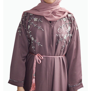 EMBELLISHED OPEN ABAYA LILAC - NURAAH