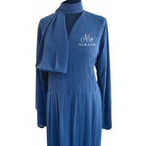 EMBELLISHED PLEATED KIMONO ELECTRIC BLUE - NURAAH