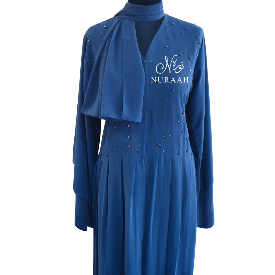 EMBELLISHED PLEATED KIMONO ELECTRIC BLUE - NURAAH