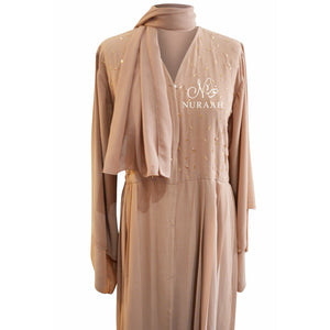 EMBELLISHED PLEATED KIMONO PEACH - NURAAH