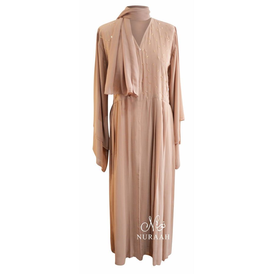 EMBELLISHED PLEATED KIMONO PEACH - NURAAH