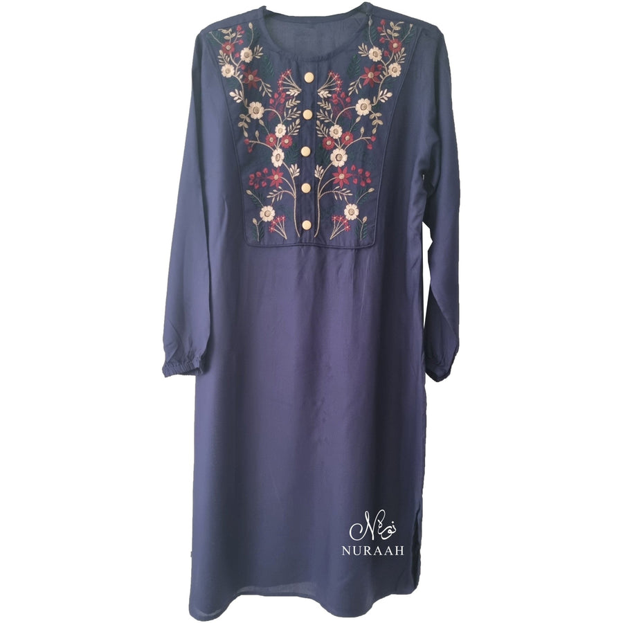 EMBROIDERED LONG VISCOSE SUMMER TOPS - NURAAH