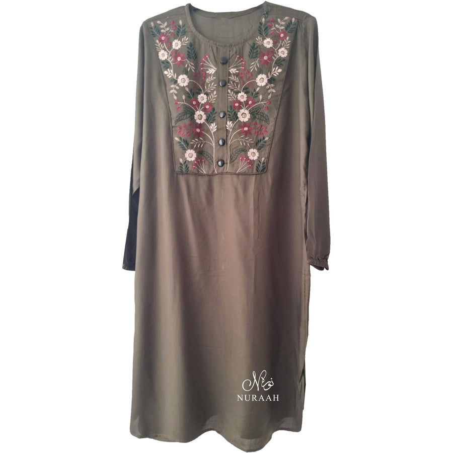 EMBROIDERED LONG VISCOSE SUMMER TOPS - NURAAH