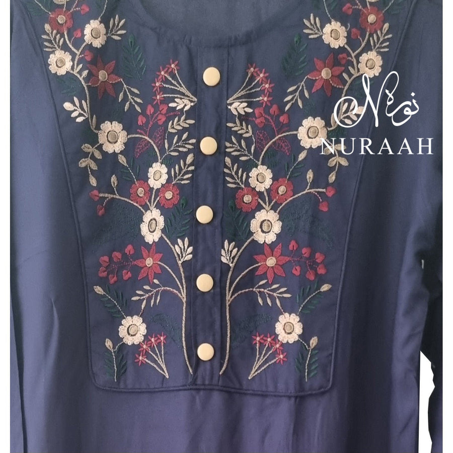 EMBROIDERED LONG VISCOSE SUMMER TOPS - NURAAH