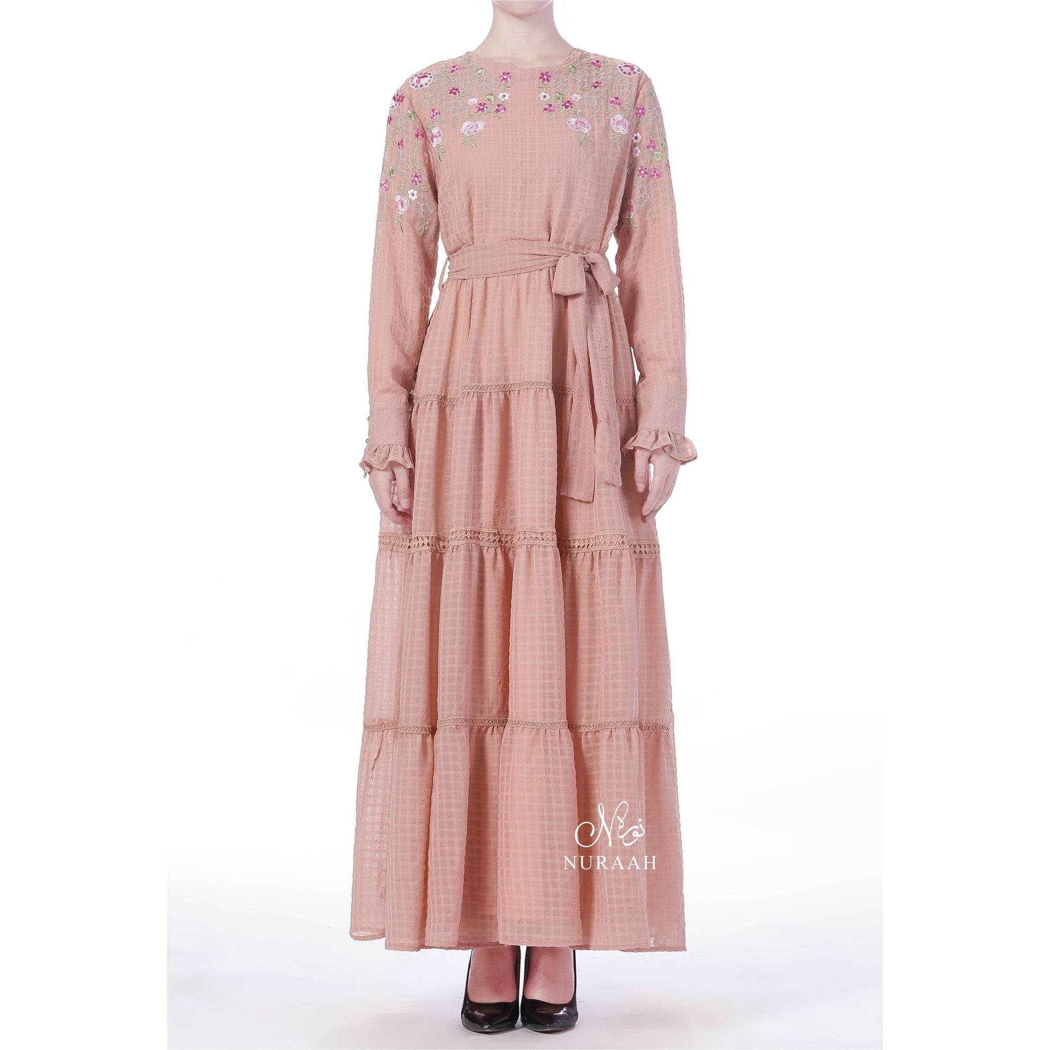EMBROIDERED TIERED FRILL DRESS 02 - NURAAH