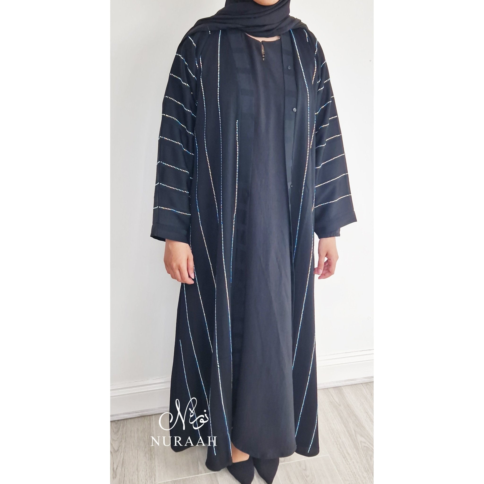 FIZA EMBELLISHED OPEN ABAYA 03 - NURAAH