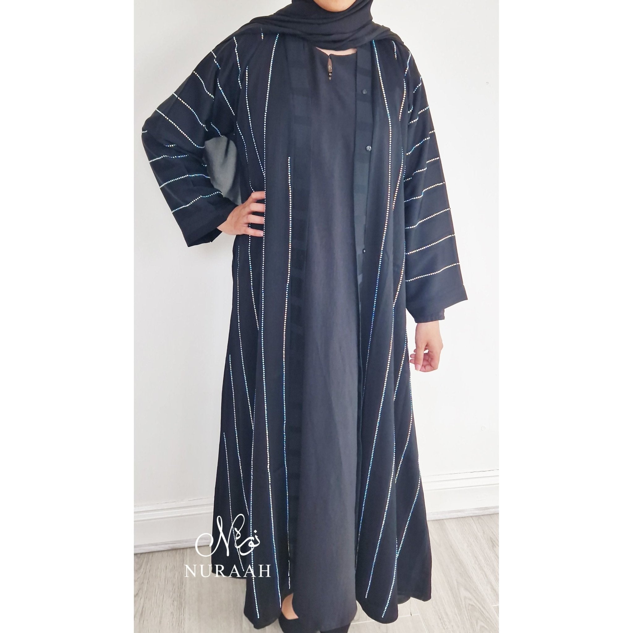 FIZA EMBELLISHED OPEN ABAYA 03 - NURAAH