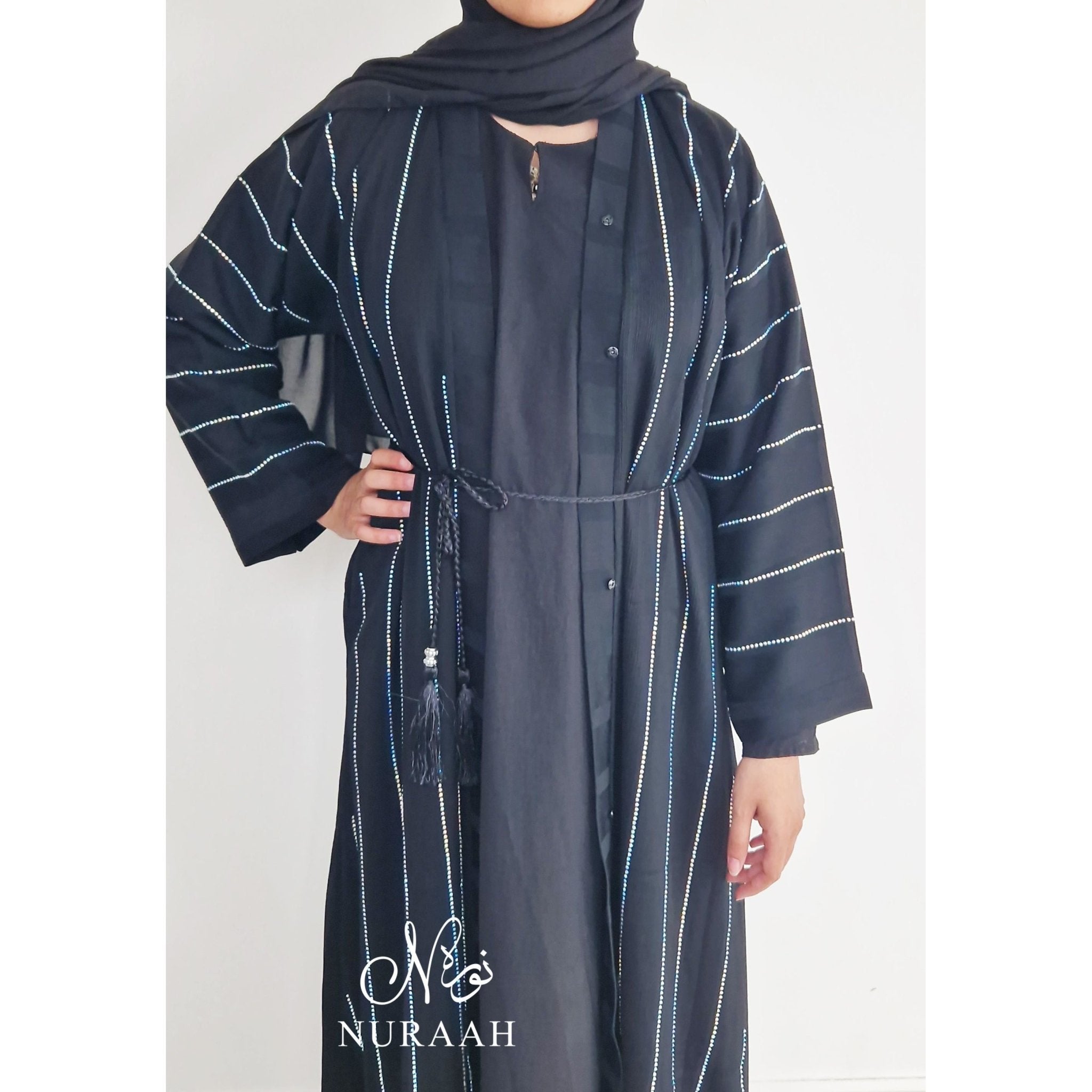 FIZA EMBELLISHED OPEN ABAYA 03 - NURAAH