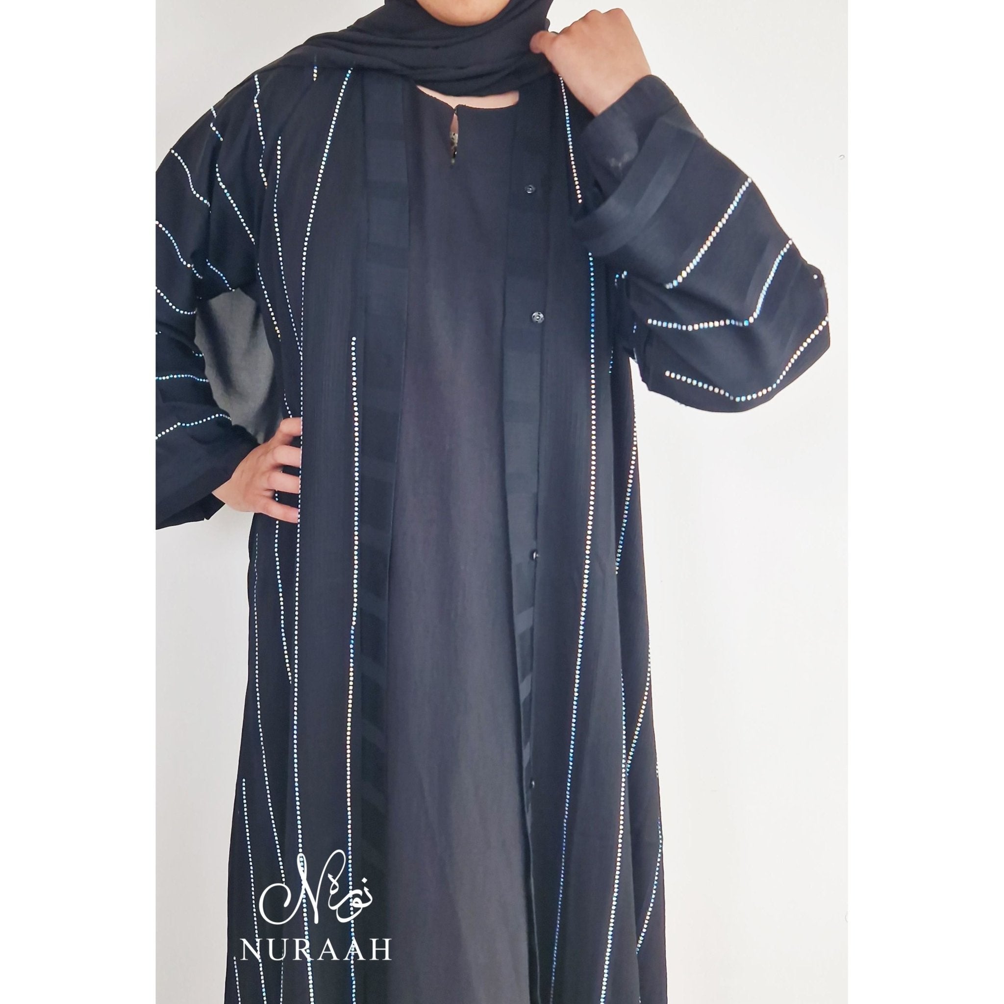 FIZA EMBELLISHED OPEN ABAYA - NURAAH