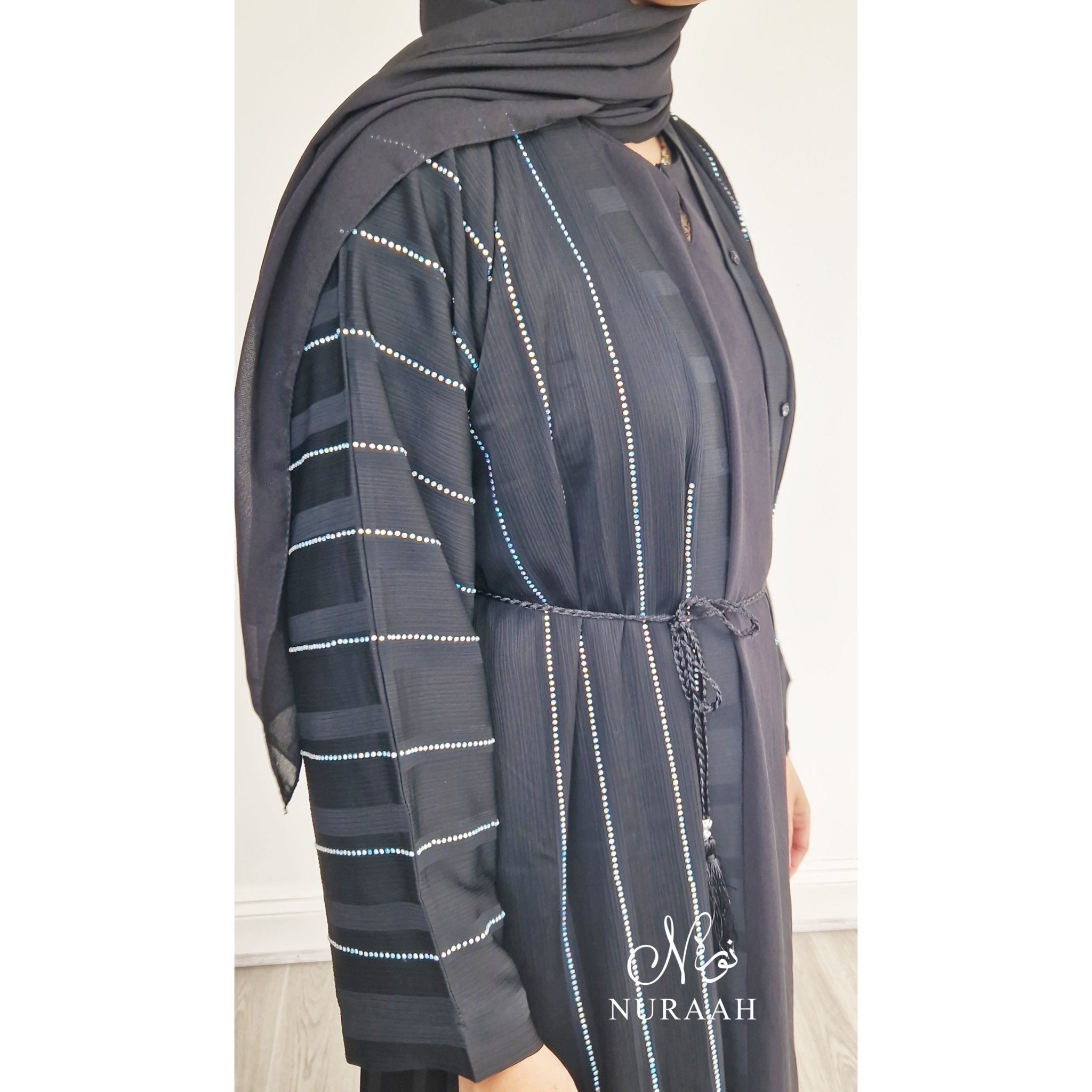 FIZA EMBELLISHED OPEN ABAYA - NURAAH