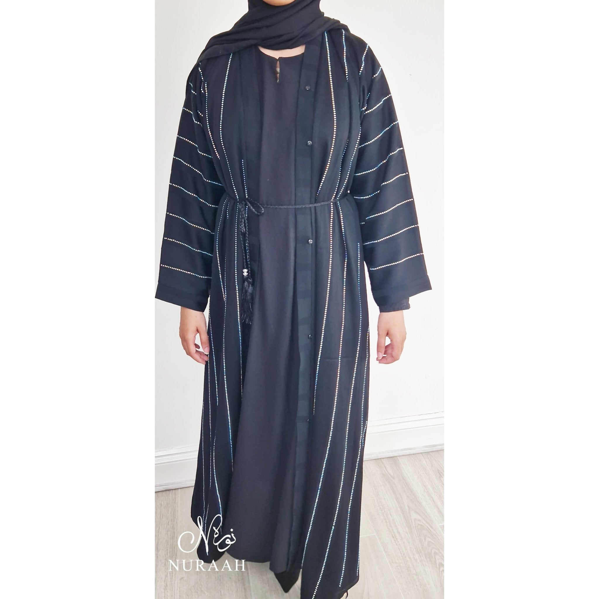 FIZA EMBELLISHED OPEN ABAYA - NURAAH