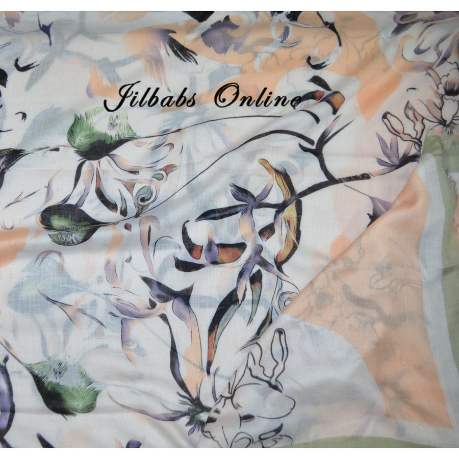 FLOWER DREAM SCARF SAGE GREEN - NURAAH