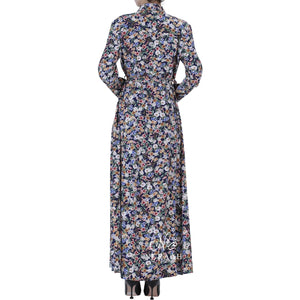 FLOWER GARDEN SHIRT DRESS BLUE - NURAAH