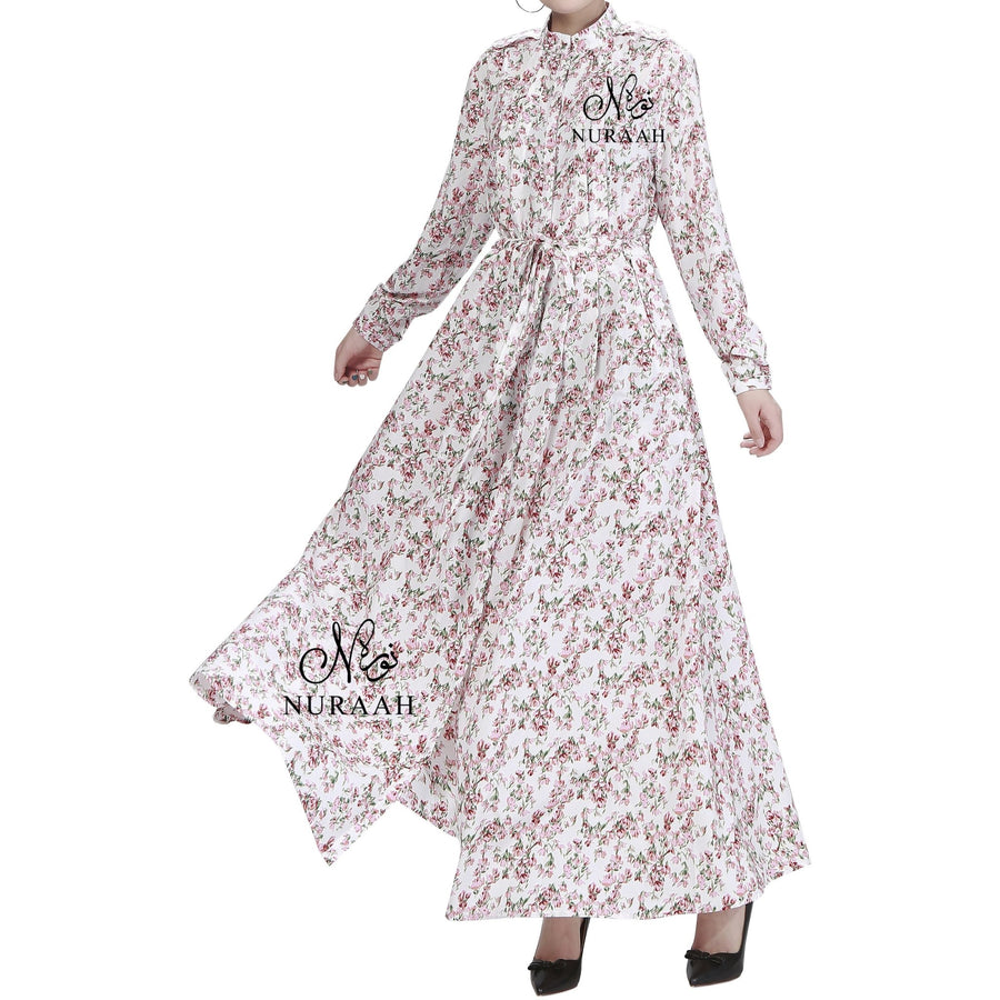FRONT OPENING SUMMER DRESS IVORY - NURAAH