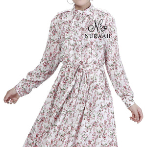 FRONT OPENING SUMMER DRESS IVORY - NURAAH
