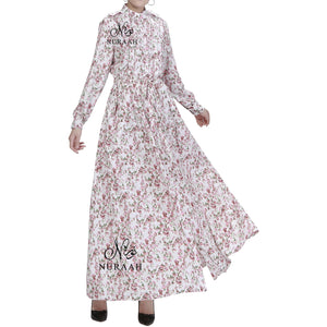 FRONT OPENING SUMMER DRESS IVORY - NURAAH