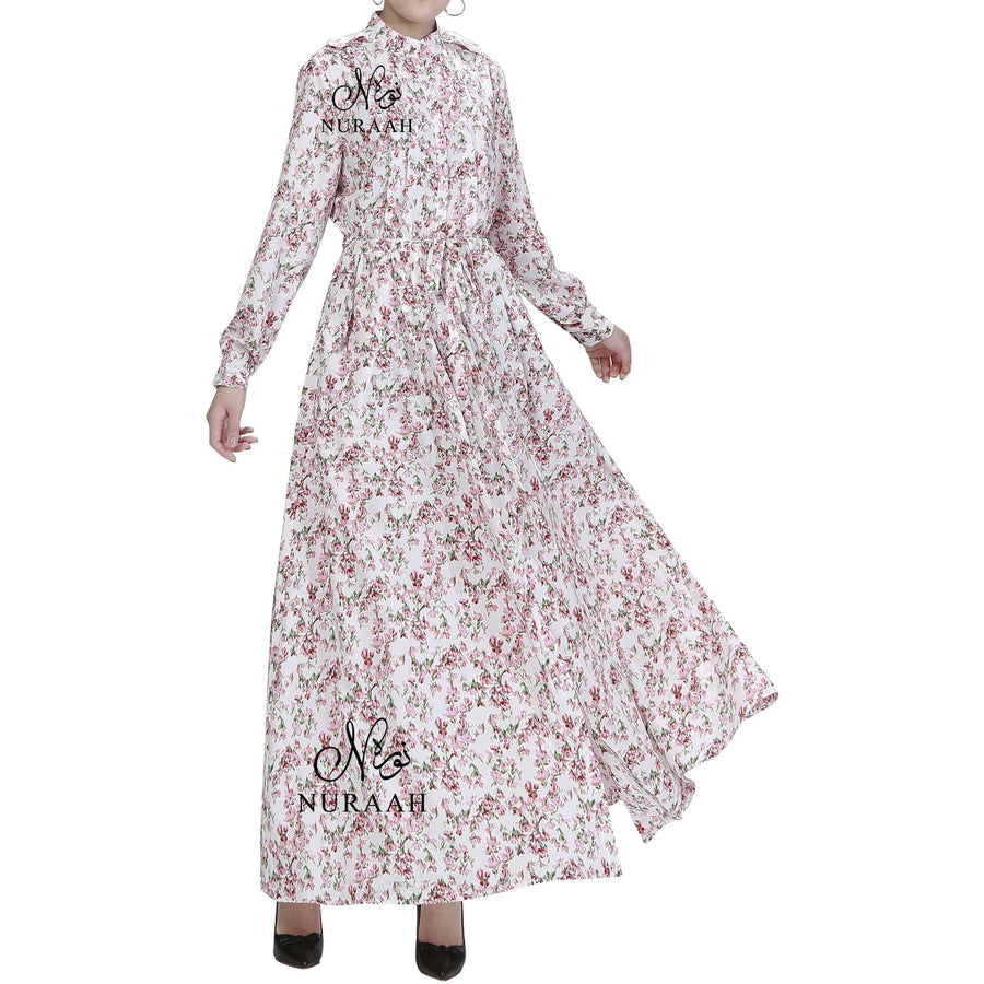 FRONT OPENING SUMMER DRESS IVORY - NURAAH