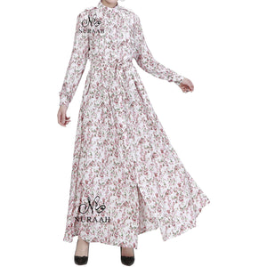 FRONT OPENING SUMMER DRESS IVORY - NURAAH