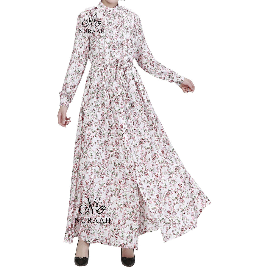 FRONT OPENING SUMMER DRESS IVORY - NURAAH