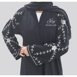 HIBA EMBELLISHED ABAYA BLACK - NURAAH