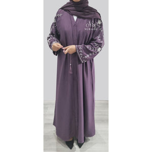 HIBA EMBELLISHED ABAYA MAUVE - NURAAH