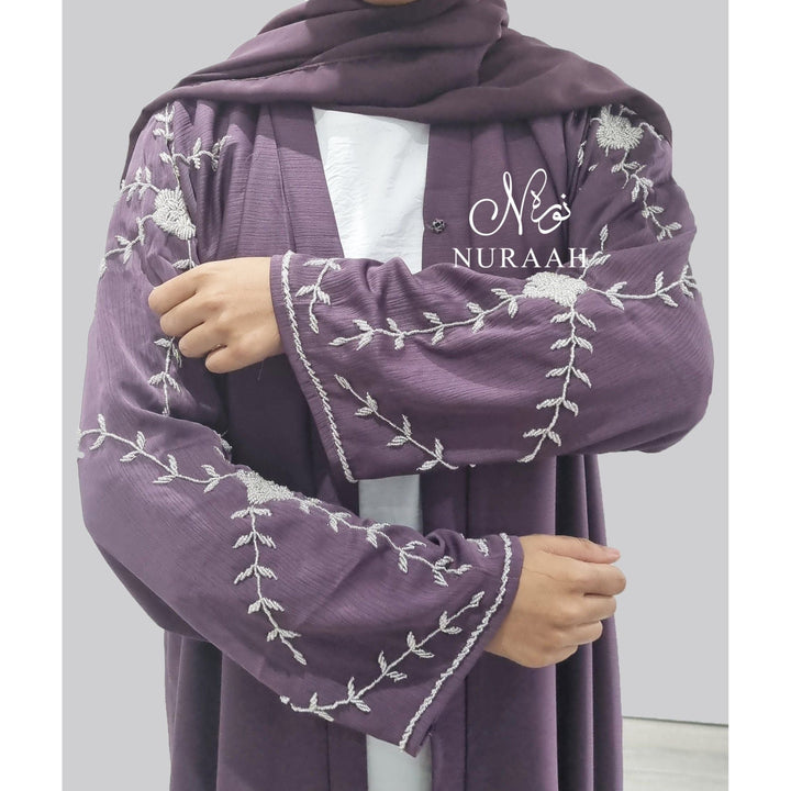 HIBA EMBELLISHED ABAYA MAUVE - NURAAH