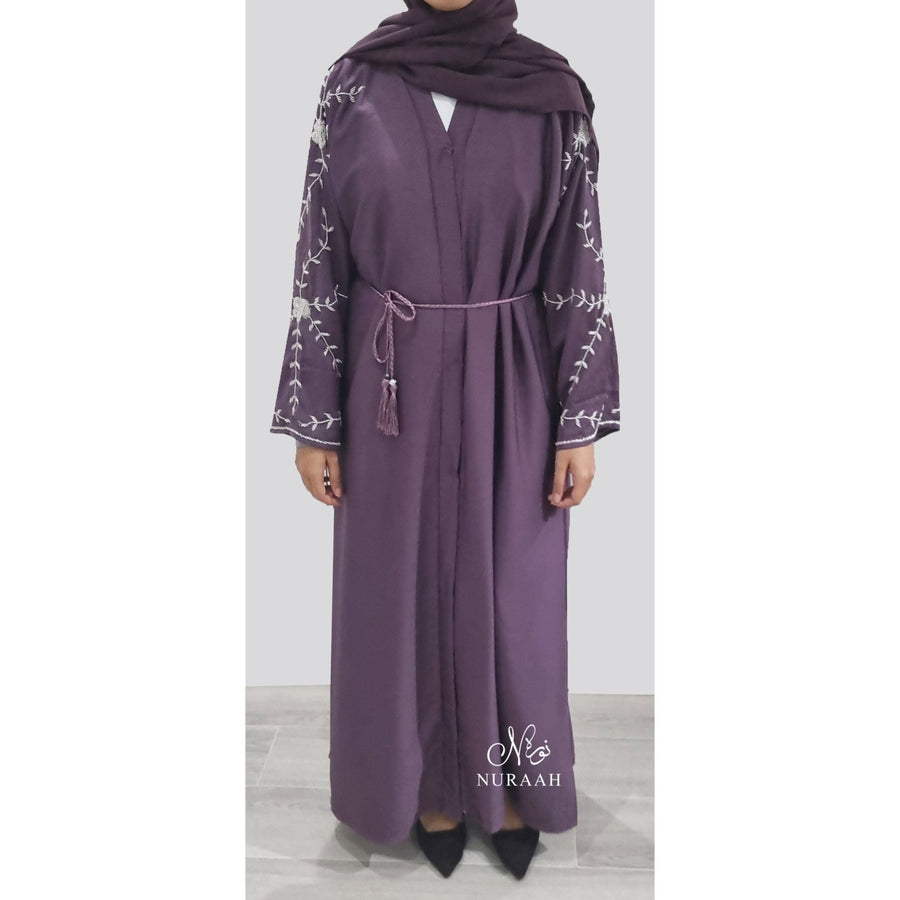 HIBA EMBELLISHED ABAYA MAUVE - NURAAH