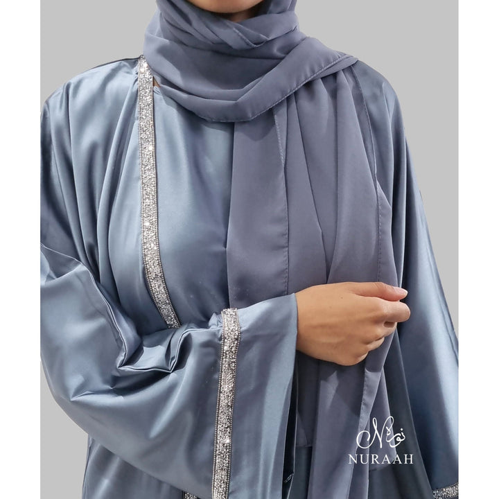 HUDA 4 PIECE ABAYA SET GREY - NURAAH